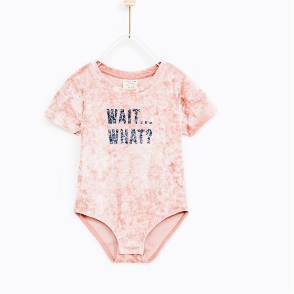 Zara Girls Velvet Bodysuit NWOT Size 9